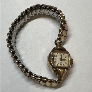 Vintage Gold Women's Watch with White Dial